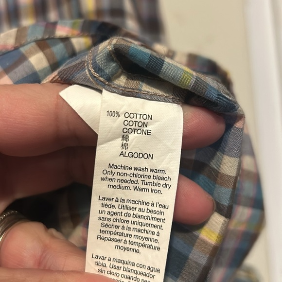 GAP Long Sleeve Button Down Shirt Size XL Slim Fit NWT Men’s Multicolor - Picture 5 of 6